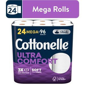 Cottonelle Ultra Comfort Toilet Paper, 24 Mega Rolls per Pack, 268 Sheets per Ro